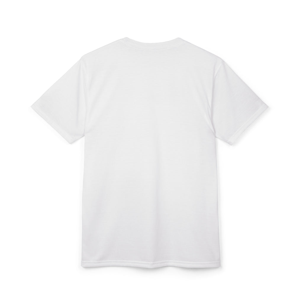Graphic Cut & Sew Tee — LEVERAGE Bold Center Stripe Text T‑Shirt